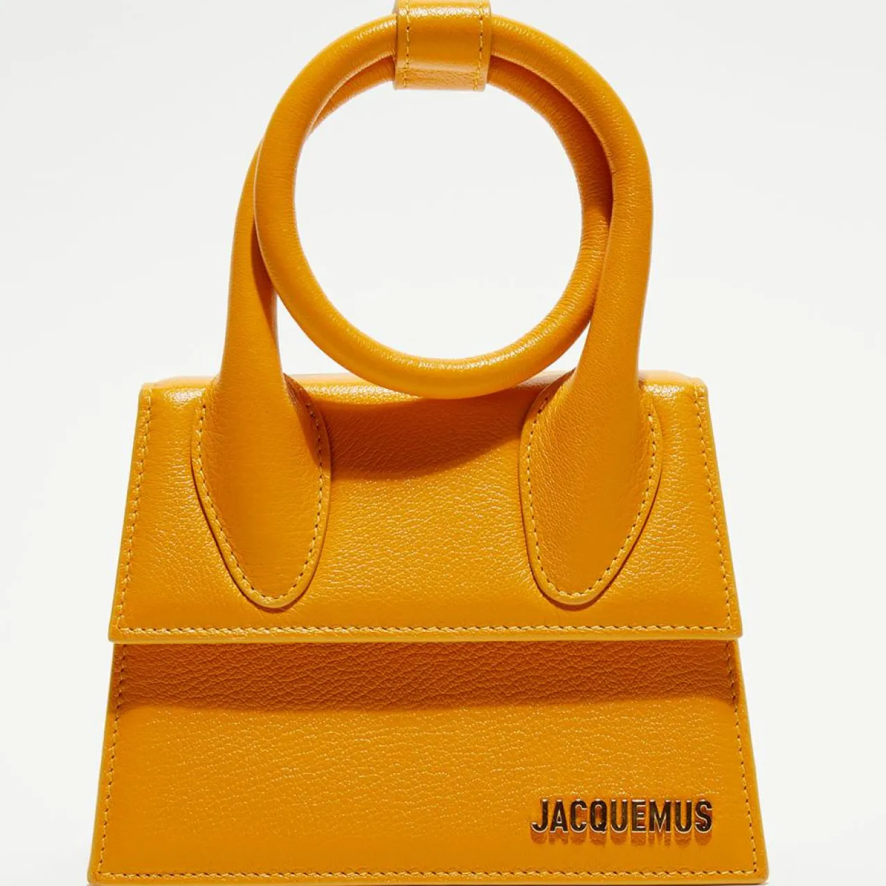 Mini sac à main en Cuir Le Chiquito Noeud orange - 18x13.5 cm