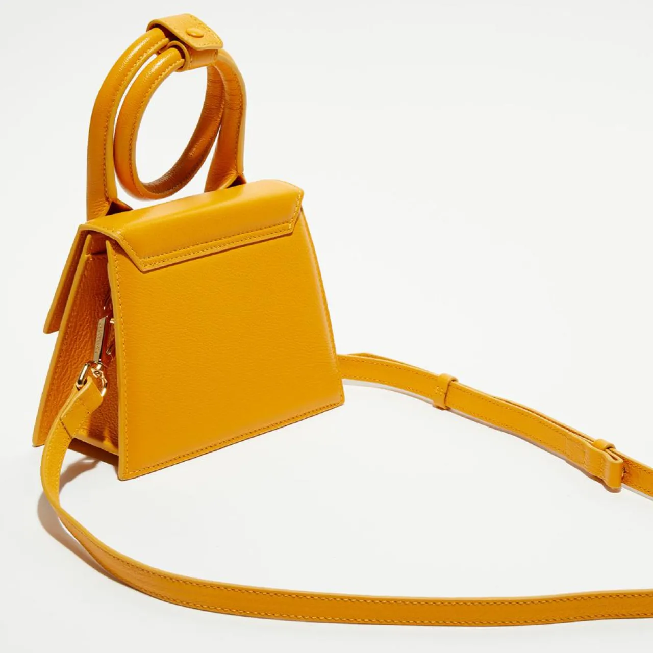 Mini sac à main en Cuir Le Chiquito Noeud orange - 18x13.5 cm