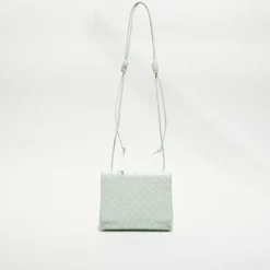 Mini sac bandoulière en Cuir nappa Intrecciato l'or des glaciers - 19x15x6 cm