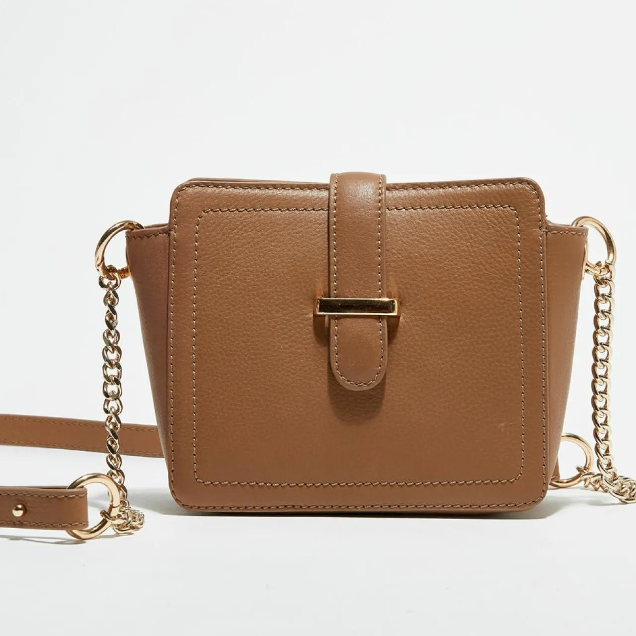 Mini Sac bandoulière en Cuir Lara deserto - 16x13x6 cm