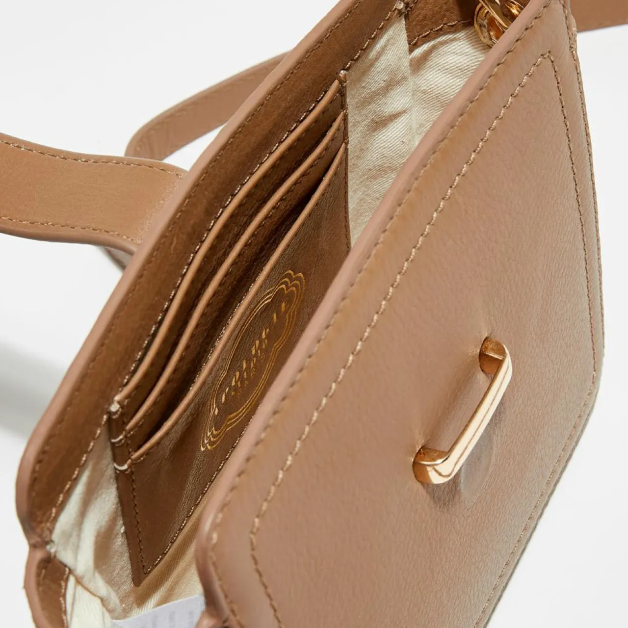 Mini Sac bandoulière en Cuir Lara deserto - 16x13x6 cm