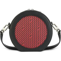 Mini Sac en Toile enduite & Cuir Medoc rouge/noir - 13x13x5.5 cm