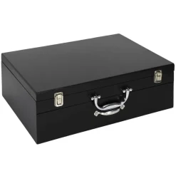 Ménagère avec coffret en bois & tiroir noire - 84 pièces