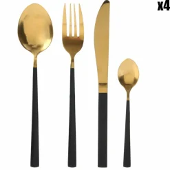 Ménagère noir/doré - 16 pièces