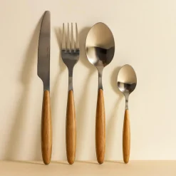 Ménagère Suva24 Pièces En AcierInoxydable Effet Bois