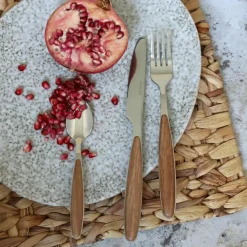 Ménagère Suva24 Pièces En AcierInoxydable Effet Bois