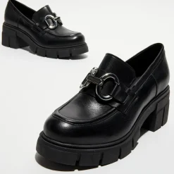 Mocassins en Cuir Bijoux noirs - Talon 6 cm