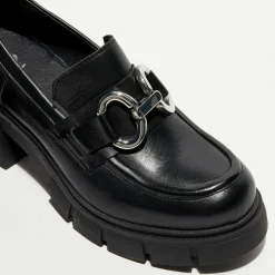Mocassins en Cuir Bijoux noirs - Talon 6 cm