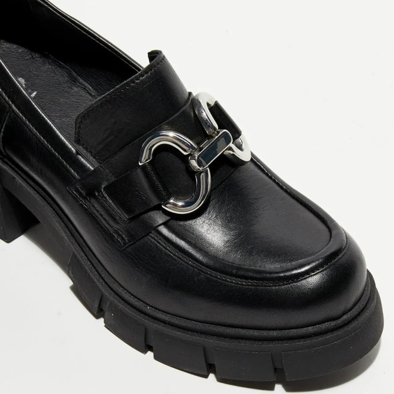 Mocassins en Cuir Bijoux noirs - Talon 6 cm