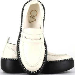 Mocassins en Cuir blancs - Talon 5 cm