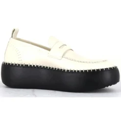 Mocassins en Cuir blancs - Talon 5 cm