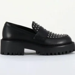 Mocassins en Cuir noirs - Talon 5 cm