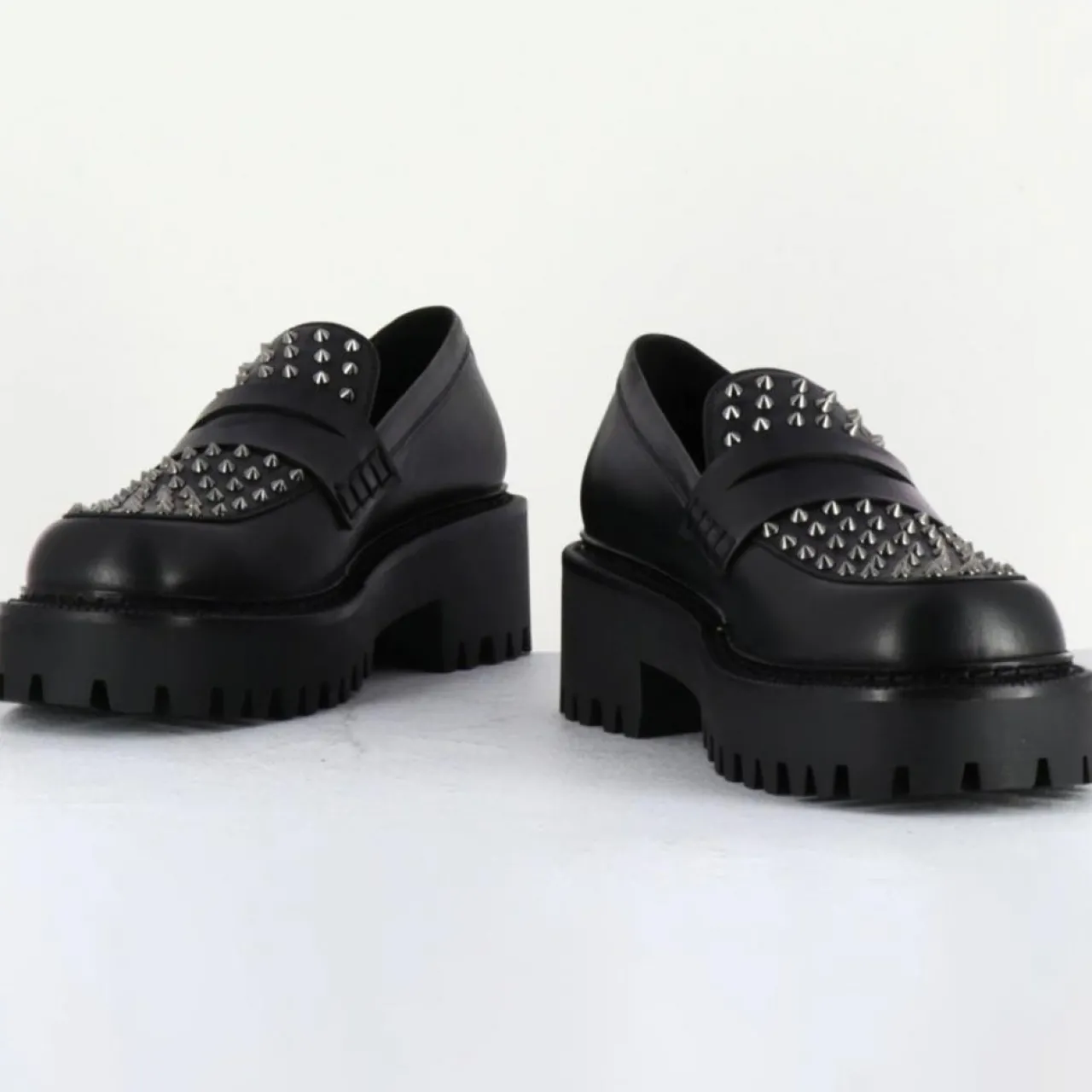 Mocassins en Cuir noirs - Talon 5 cm
