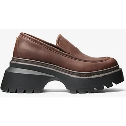 Mocassins en Cuir Shiloh chocolat - Talon 7.6 cm