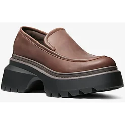 Mocassins en Cuir Shiloh chocolat - Talon 7.6 cm