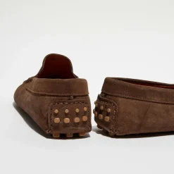 Mocassins en Velours de Cuir Martin marron