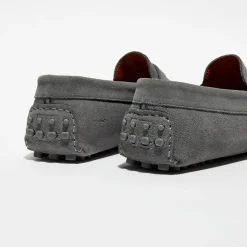 Mocassins en Velours de Cuir Adam gris
