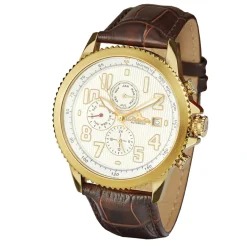 Montre Automatique Homme en Cuir Threeway marron