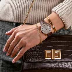 Montre Femme Classique en Cuir marron