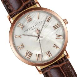 Montre Femme Classique en Cuir marron