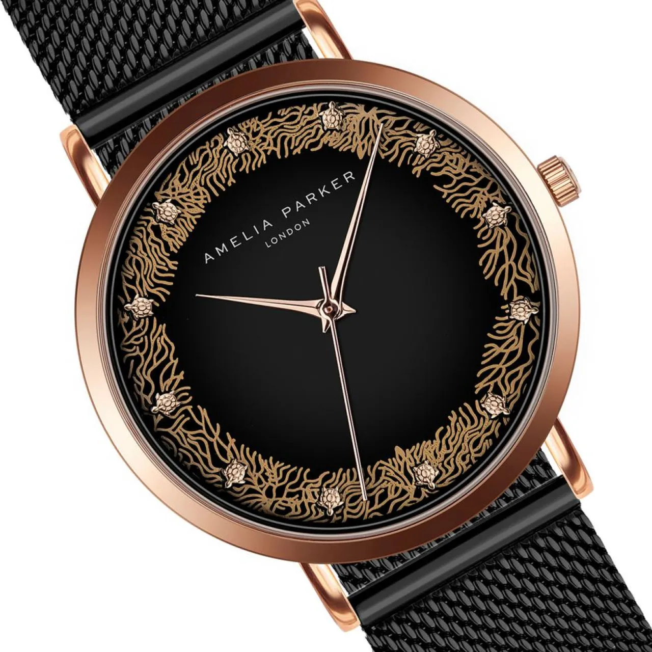 Montre Femme Coral en Acier noire