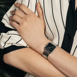 Montre Femme en Acier Night Voyage argentée