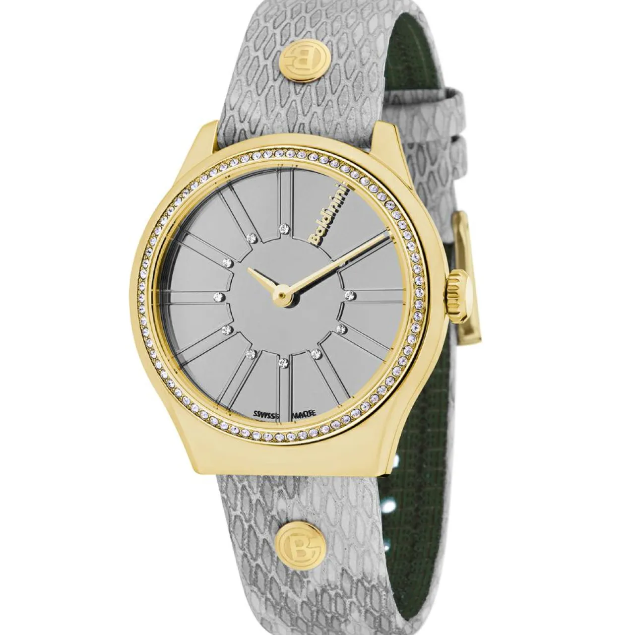 Montre Femme en Cuir & cristaux Swarovski Adria grise