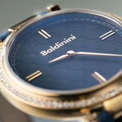 Montre Femme en Cuir & cristaux Swarovski Dona bleue