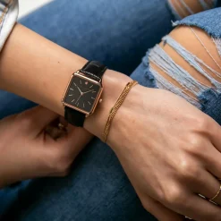 Montre Femme en Cuir Night Plaza noire