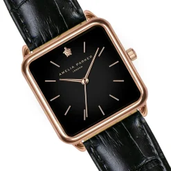 Montre Femme en Cuir Night Plaza noire