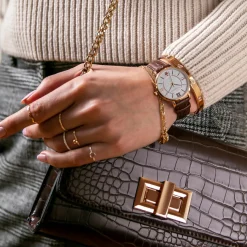 Montre Femme en Cuir Petite Classique marron