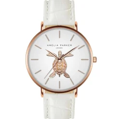 Montre Femme en Cuir Rose Turtle blanche