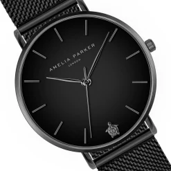 Montre Femme Jet Black en Acier noire