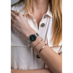 Montre Femme Night Shore en Acier argentée