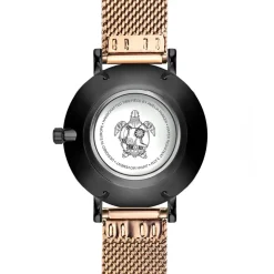 Montre Femme Petite Noir en Acier rose doré