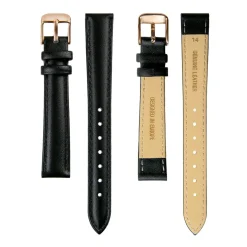 Montre Femme Petite Rose en Cuir noire