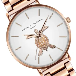 Montre Femme Rose Turtle en Acier rose doré