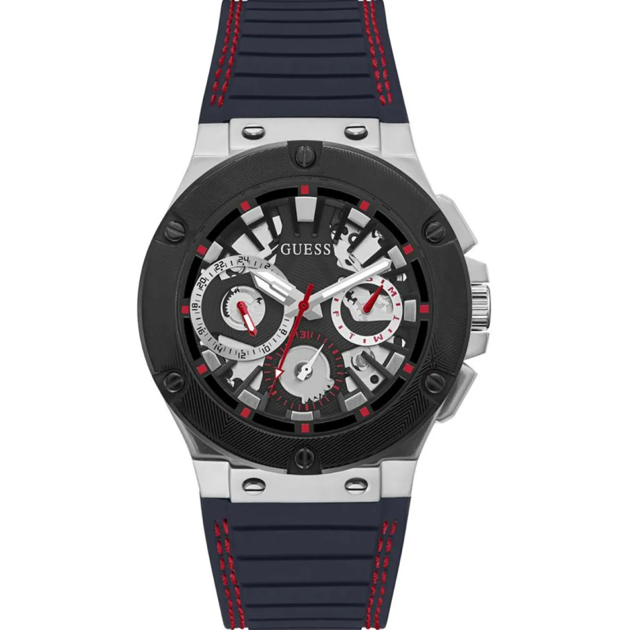 Montre Homme Circuit en Silicone noire