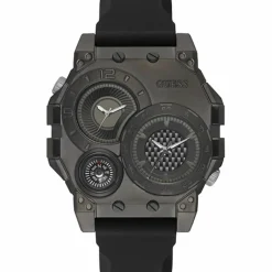 Montre Homme Compass en Silicone noire