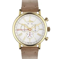 Montre Homme en Cuir Burbank marron/doré