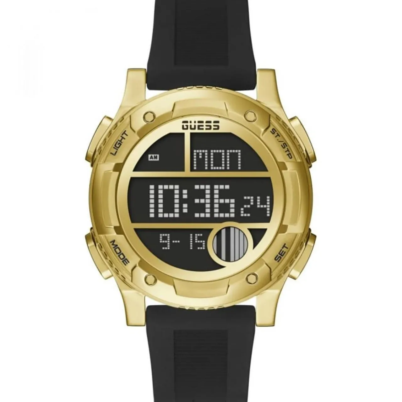 Montre Homme Zip en Caoutchouc noire