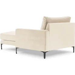 Méridienne Velours Droite Venus beige clair - 160x104x90 cm