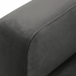 Méridienne Velours Gauche Venus grise - 160x104x90 cm