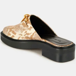 Mules en Cuir Sabot beige