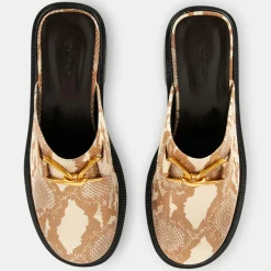 Mules en Cuir Sabot beige