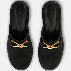 Mules en Cuir sabot noires