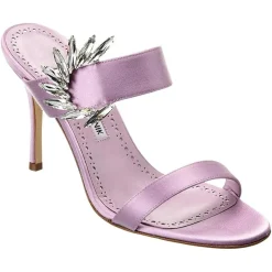 Mules en Satin Chivela lilas - Talon 9 cm