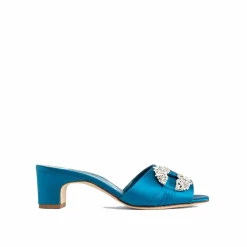Mules en satin Prinap 050 bleues