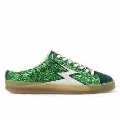 Mules en Velours de Cuir Iconic Deluxe vert