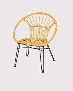 Naga - Fauteuil en rotin naturel et pieds métal